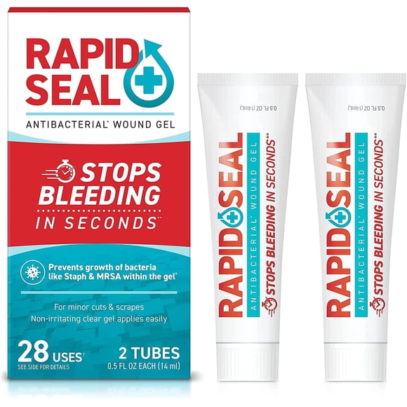 El gel Rapid-Seal para heridas detiene el sangrado en segundos, 2 tubos