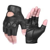 Guantes De Cuero Para Motociclismo Vintage Motowolf 0311B Dedos Cortos - Talla M