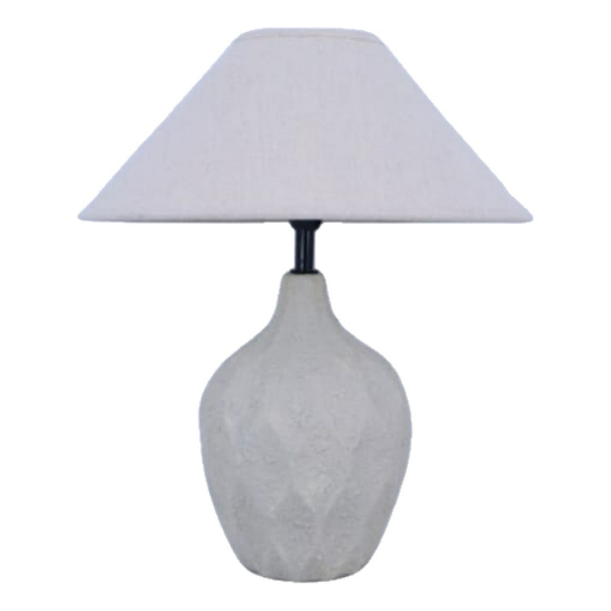 Genérico - Lámpara Mesa Base Texturizada Pantalla Beige Decorativa Jhn