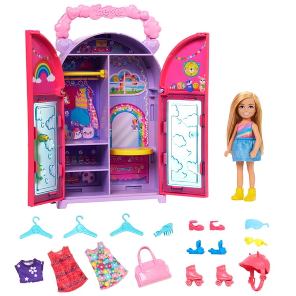 Muñeca Barbie Chelsea Set Juego Clóset Ropa Accesorios 3 años+
