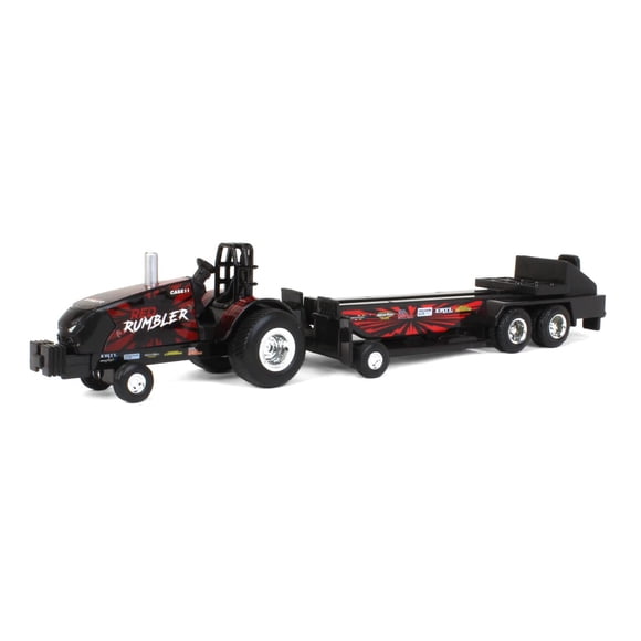 Tractor de juguete Case IH Magnum Red Rumbler con trineo, escala 1/64