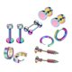thumbnail image 2 of 6 Pares De Tachuelas De Oreja Curva Barbell Inoxidable Hélice Piercing Joyería De Oreja Colorida, 2 of 5