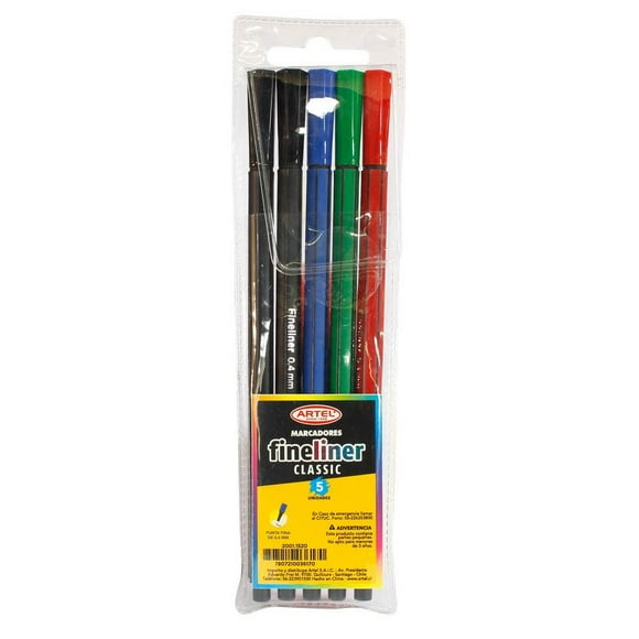 Marcadores Fineliner Classic 5 Colores