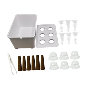 Magideal - De Cultivo Hidropónico, Kit De Cultivo Hidropónico, Práctico Y Práctico, Contenedor De Plantación Fácil De Usar Para Balcón Y Oficina. Blanco