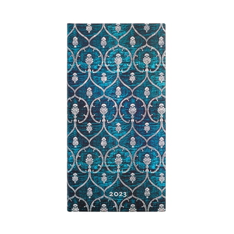 Paperblanks - Agenda 2023 Terciopelo Azul (Blue Velvet), Tapa Dura, Vista Semanal, Slim