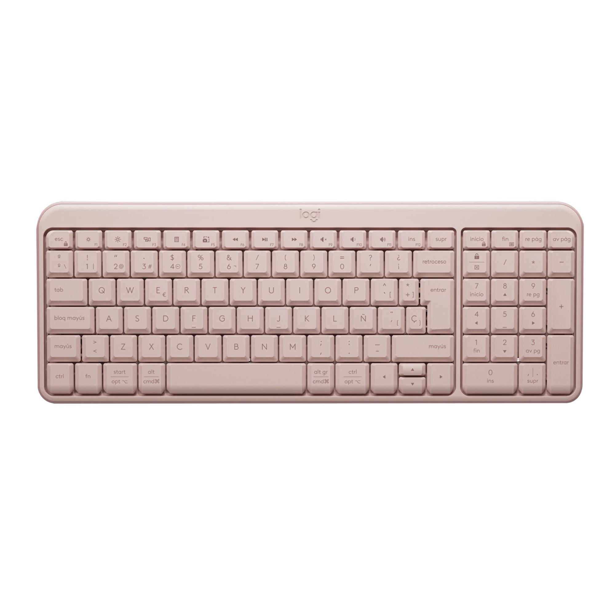 Teclado Logitech K250 Bluetooth compacto Rosado