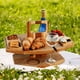 thumbnail image 3 of Mesa de picnic portátil para vino | Mesa de picnic para vino al aire libre - Mesa de picnic plegable de madera para acampar, bandeja para aperitivos y quesos con 2 portavasos Caryan, 3 of 7
