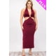 thumbnail image 2 of Saronite Vestido Midi con Escote Halter, Corte Entallado, Espalda con Lazo Doble y Abertura en el Muslo, Color Burdeos (Talla Grande para Mujer), 2 of 2