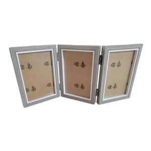 Magideal - Marco De Fotos Marco De Fotos De Madera Marco Vinculado Soporte De Exhibición De Fotos Collage De Fotos Familiares Para La Mesa De Entrada Decoración Triple Pliegue