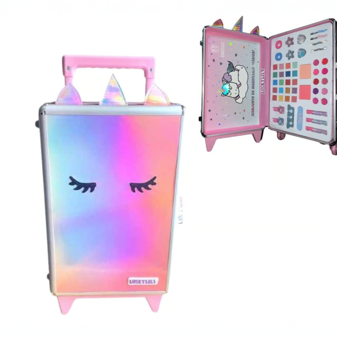 Mundo Shopping - Maleta De Maquillaje Infantil Unicornio Con Ruedas