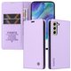 thumbnail image 1 of Funda Billetera de Cuero para Samsung Galaxy S21 FE con Tarjetero y Soporte - Tapa Magnética Morado, 1 of 6