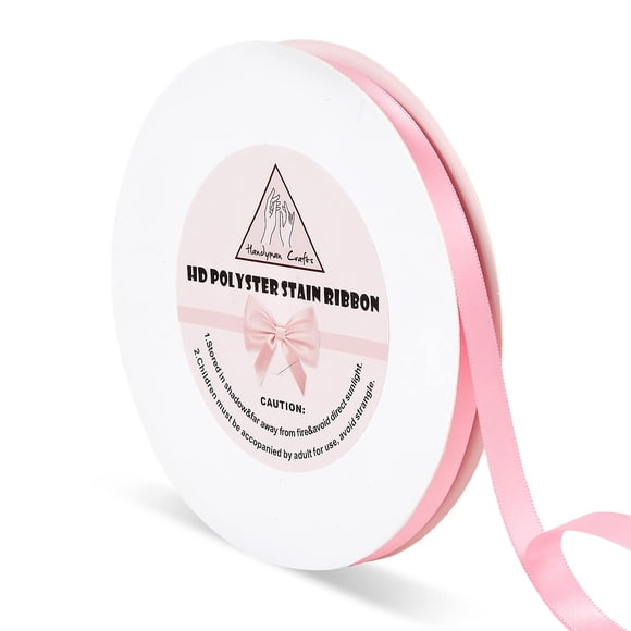 Cinta de Satén Rosa 3/8 pulg (46 m) Poliéster – Handyman Crafts