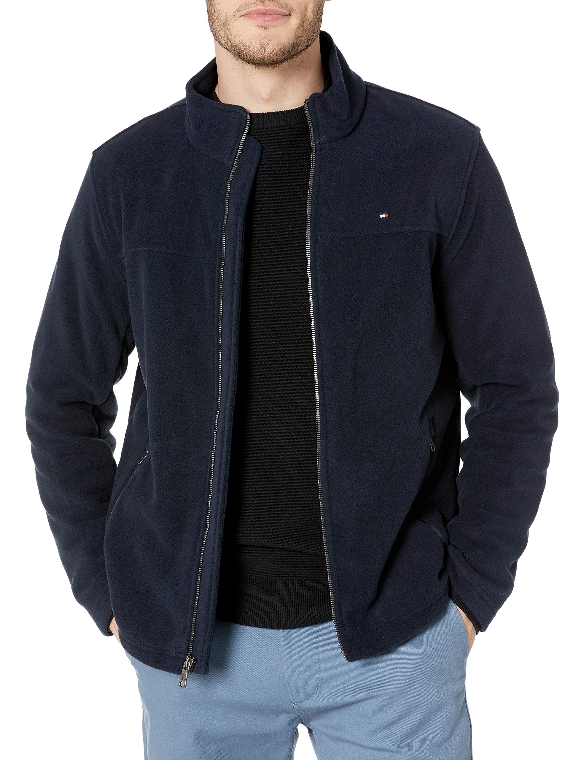 Chaqueta Tommy Hilfiger De Forro Polar Grande Y Clásico Con Cremallera En La Parte Delantera Para Hombre