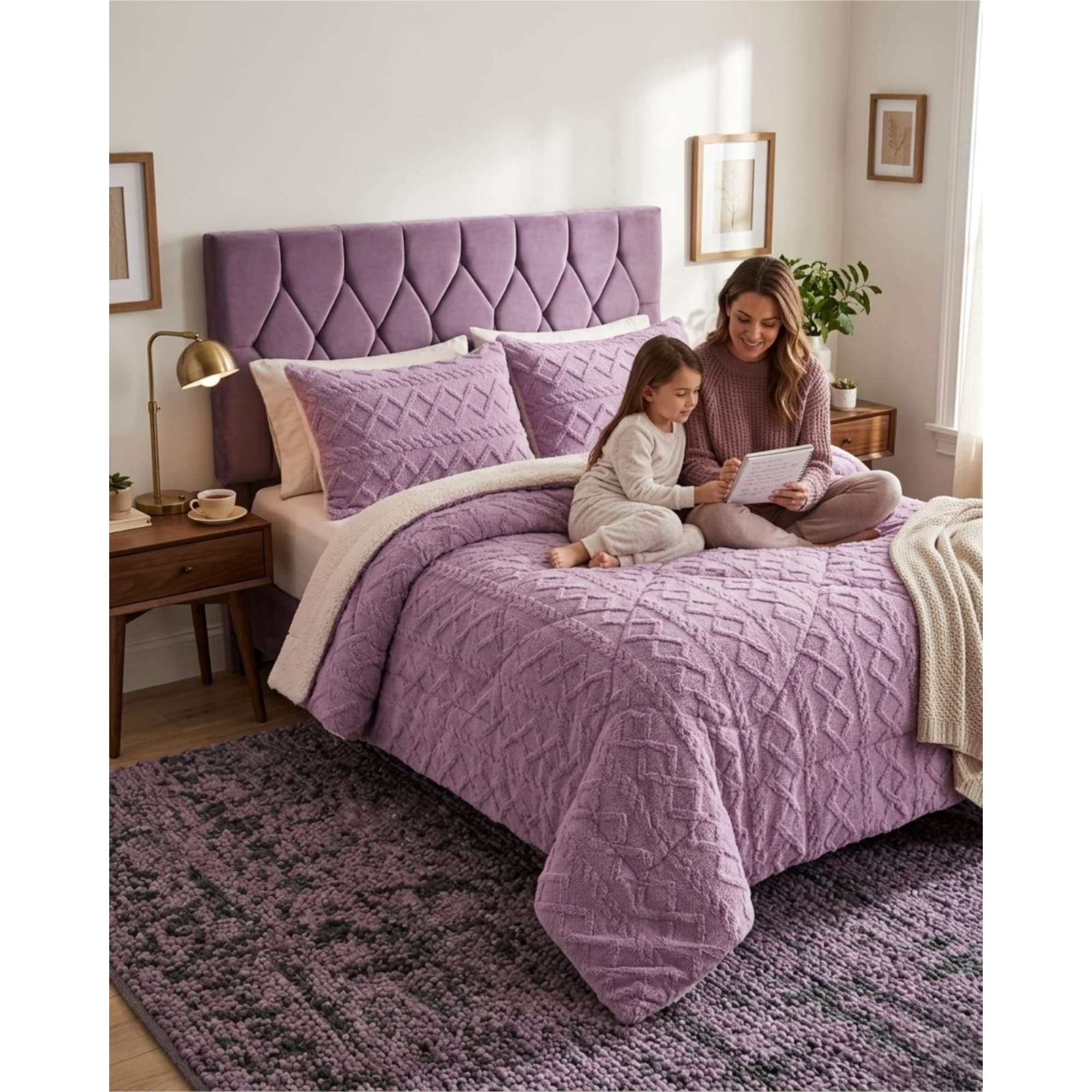 Todo Para El Hogar - Plumón Térmico Trenzas De Terciopelo King