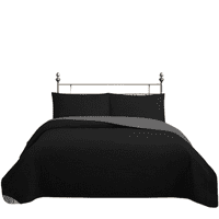 Genérico - Cubrecama Quilt Reversible 2 Plazas Color Negro Trama Collection