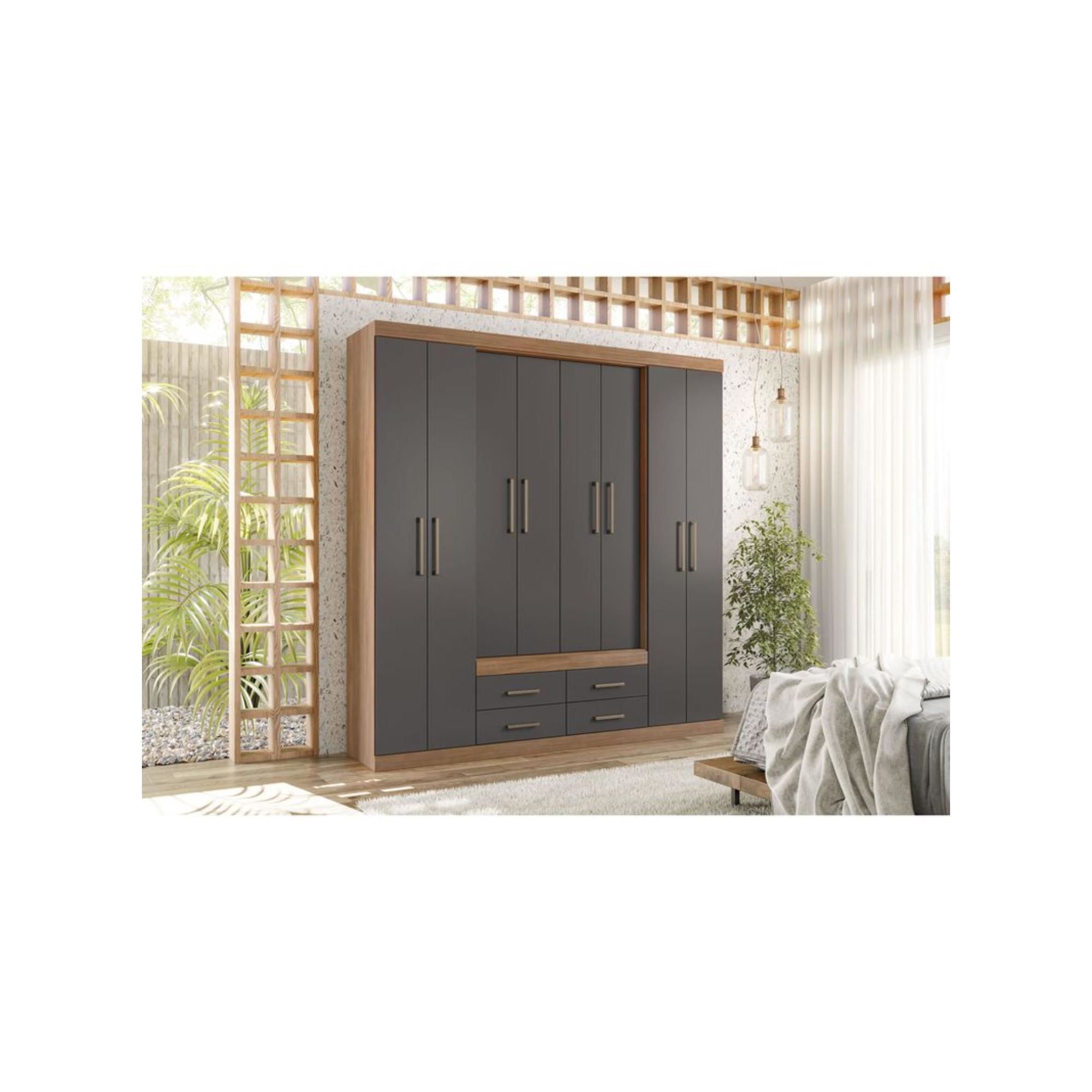 Clóset Napoles 8 Puertas 4 Cajones Jatoba - Grafito | Lider