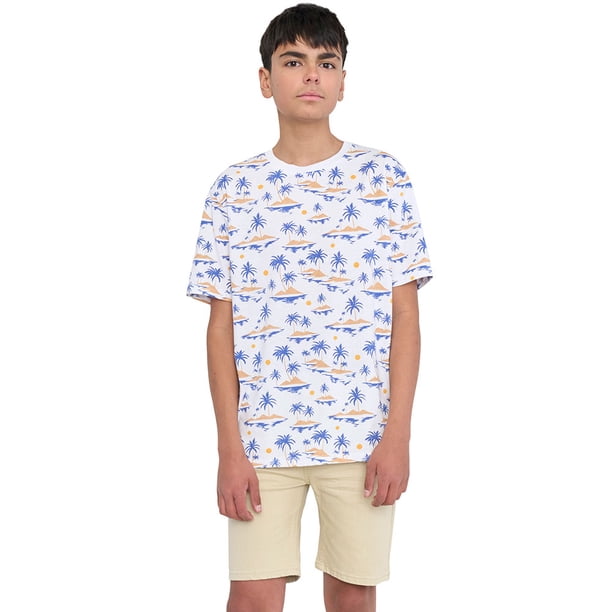 Polera Niño Teen MC Full Blanco Corona