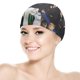 thumbnail image 5 of Escuadrón raro Gorro de Natación de Licra, Gorro de Baño de Tela Cómoda, Gorro Elástico Antideslizante para Hombres, Mujeres y Niños, 5 of 6