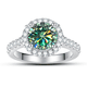 thumbnail image 3 of Anillos de Compromiso Ajustables para Mujer 2 Uds Color D Moissanita Anillos para Mujer, Anillos de Diamante Amarillo/azul/rosa para Aniversario de Boda con Certificado, 3 of 9