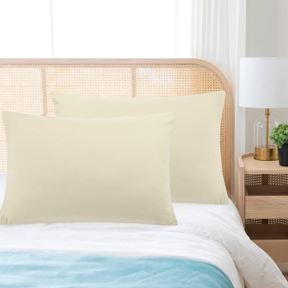REGALWOVEN 1800 Microfibra Transpirable Fundas de Almohada con Cremallera Juego de 2, Queen Caqui 20"x30"