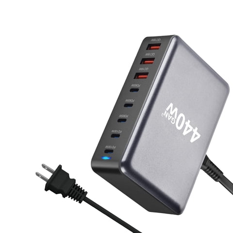 Magideal - Estación De Carga De Escritorio Cargador Gan De Escritorio De 440 W Para Oficina, Trabajo Y Hogar