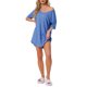thumbnail image 2 of Camisón de Mujer INSPIRE CHIC Camiseta de Dormir con Cuello en V Camisón Cómodo Oversize XL Azul, 2 of 6