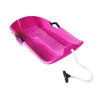 Magideal - Tabla De Snowboard Portátil, Tobogán Resistente Al Desgaste Con Cuerda De Tracción, Tablero Deslizante De Arena Deslizante De Trineo Deslizante De Hie Rosado