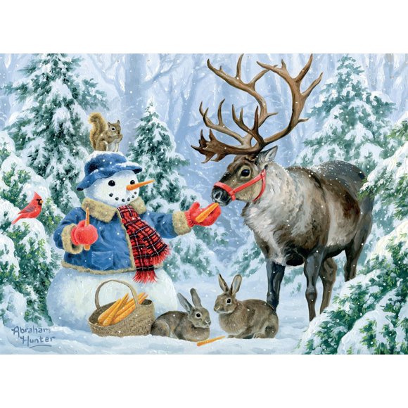 Puzle de 1000 piezas con Abraham Hunter Christmas Friends de Buffalo Games