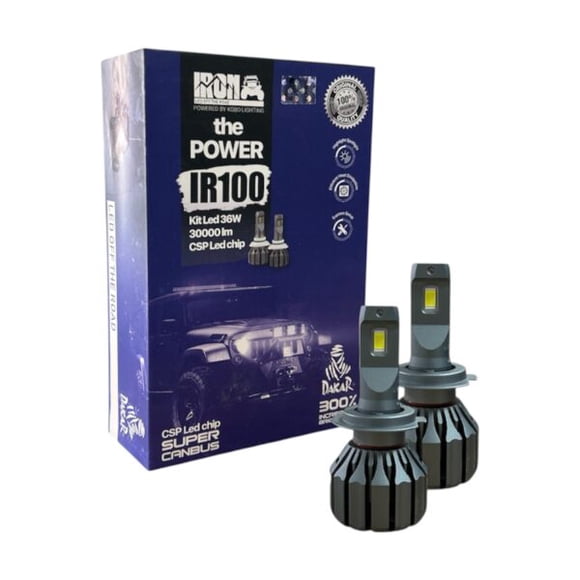 Kit Ampolletas LED IR100 H7 Dakar 30.000 Lúmenes, 36W, Chip CSP