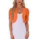 thumbnail image 1 of INSPIRE CHIC Bolero de Malla para Mujer con Frente Abierto y Mangas Cortas Fruncidas Naranja XL, 1 of 5