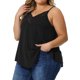 thumbnail image 4 of Agnes Orinda Conjuntos de Halloween Tallas Grandes Escuela Colegio Cami Tank para Mujeres Escote en V Encaje Frontal Camiseta de Tirantes Sin Mangas 1X Negro, 4 of 6