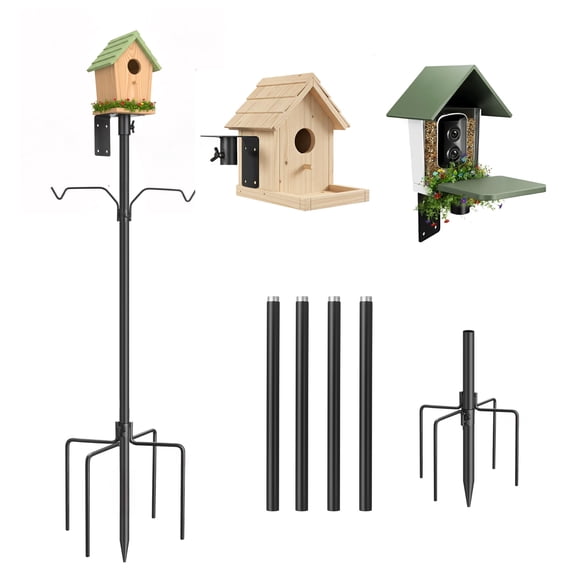 Poste para comedero de aves NestShld 200 cm con base de 5 puntas y gancho