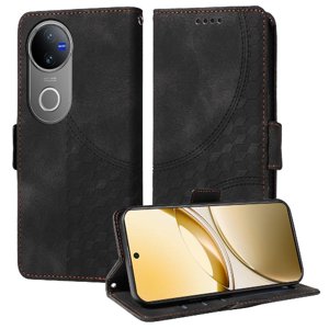 Carcasa Foxdock Vivo V50 De Cuero Pu, Diseño Acolchado Clásico, Protección Contra Caídas Y Rayones