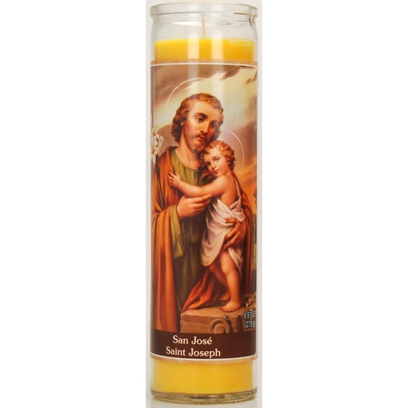 Vela de Oración San José 20 cm Amarilla Parafina 90 h