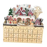 Magideal - Calendario De Adviento De Navidad, Adorno De Navidad, 2024 Hecho A Mano, Figuras, Decoración Navideña, Con 24 Cajones Para Mesa, Decoración Del Hogar