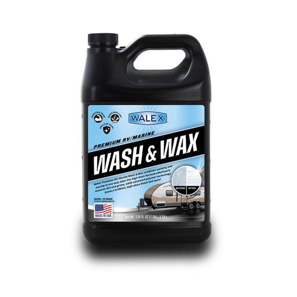 Wash & Wax Premium Walex de 1 galón para autocaravanas, vehículos marinos, remolques o automóviles
