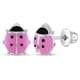 thumbnail image 1 of Aros de chinita de plata 925 y esmalte fucsia para niñas, 1 of 2