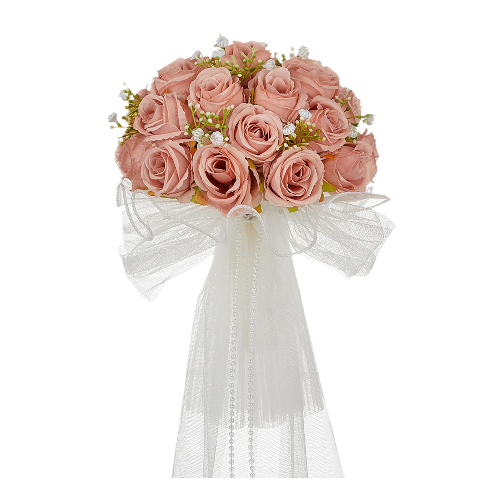 Bothyi - Ramo De Novia Con Ramo Para Centros De Mesa De Boda, Despedida De Soltera, Color Rosa