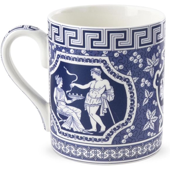 Taza Spode 473 ml Blue Room estilo griego de porcelana