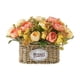 thumbnail image 4 of Flores Artificiales Con Cesta, Elegante Adorno Para Dormitorio, Sala De Estar, Hogar, Naranja, 4 of 5