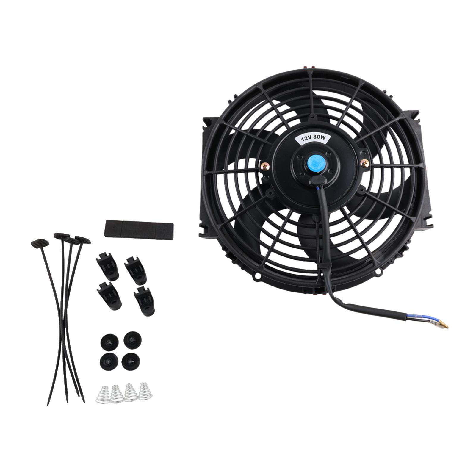 Magideal - Conjunto De Ventilador De Refrigeración Del Radiador, Piezas De Repuesto Eléctricas Con Kits De Montaje, Accesorios, Ventilador De Refrigeración Del R 10 Pulgadas 12v80w