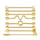 thumbnail image 5 of 8pcs Industrial Piercing Ball Barbell Ear Bar Pendiente 14G Mujeres Dorado, 5 of 5