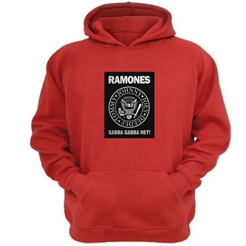 Genérico - Polerón Canguro Ramones Rojo Talla Xs Unisex