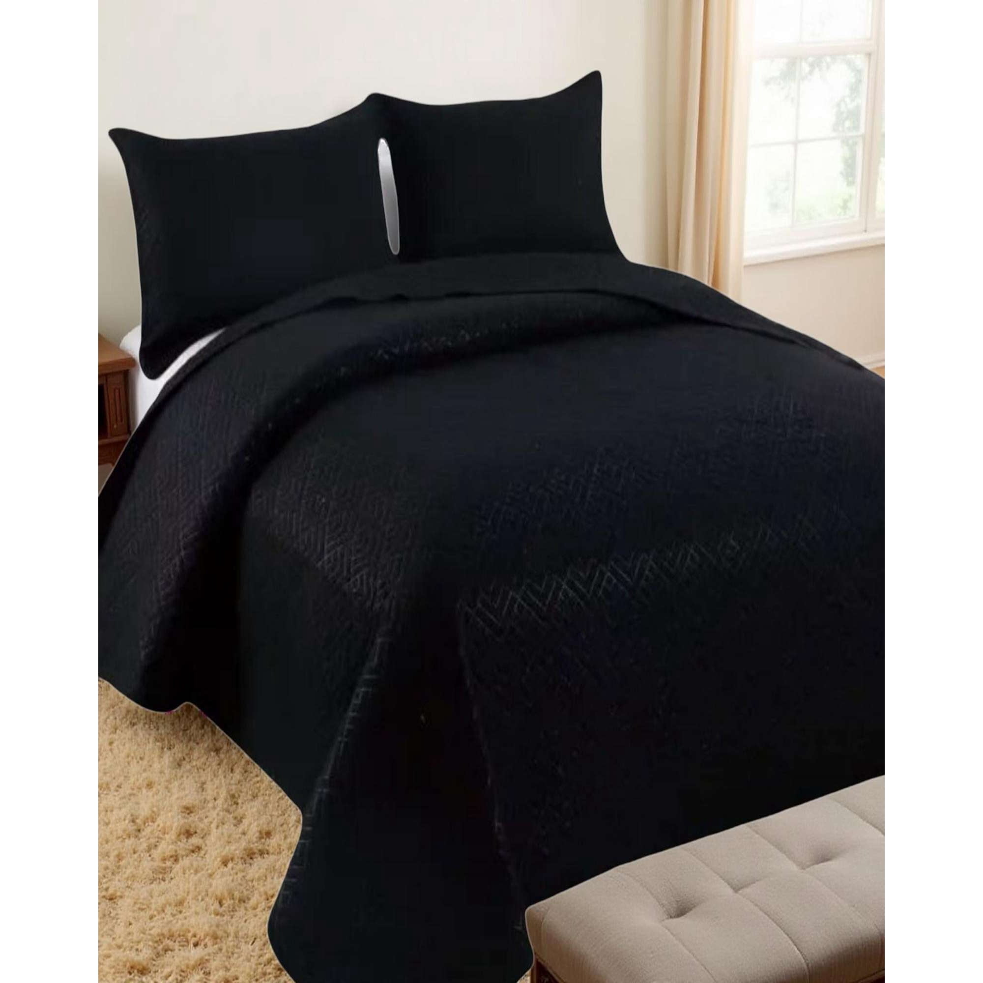 Imac Hogar - Cubrecama Quilt Texturizado Estilo Moderno Y Confort King-super King