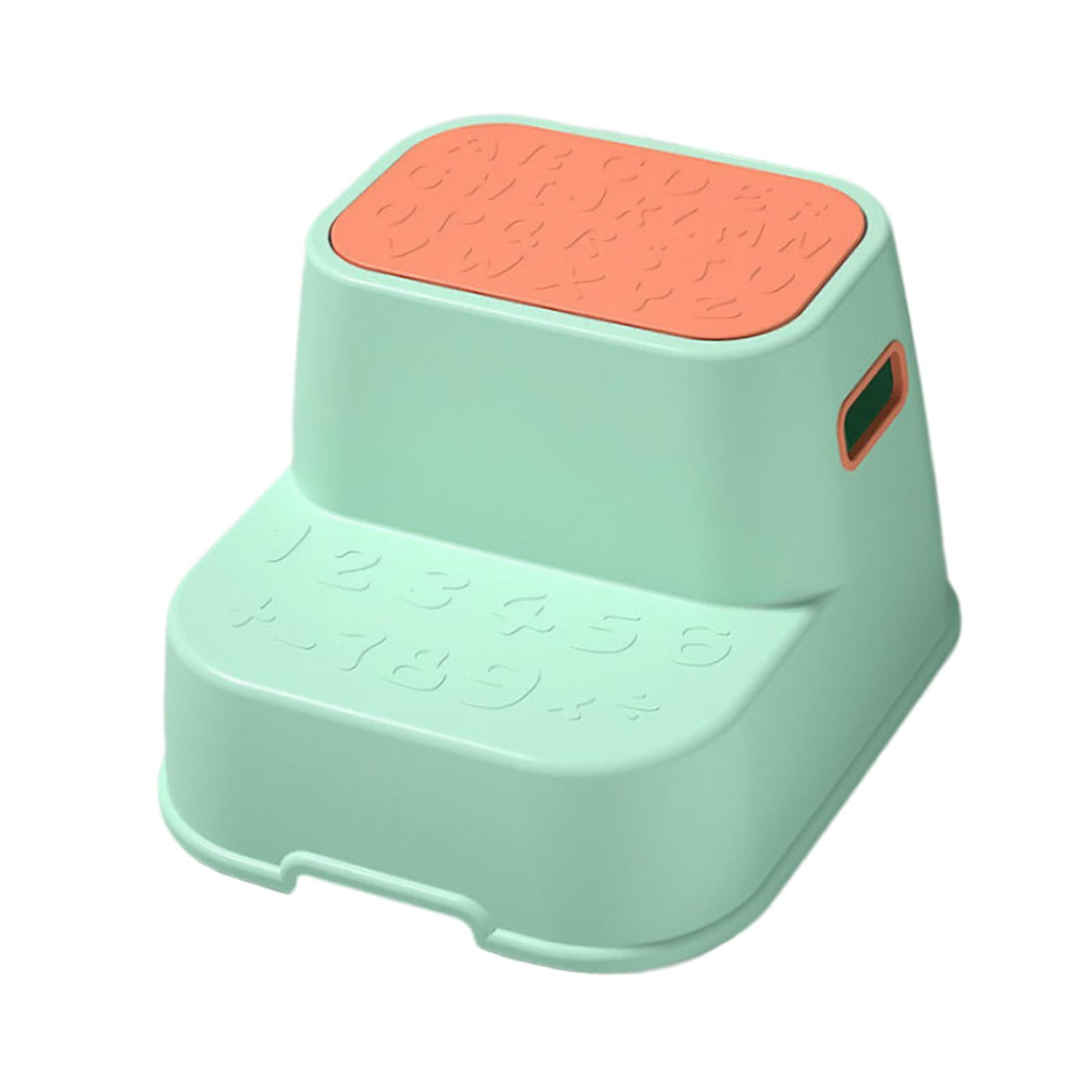 Magideal - Taburete Con Escalón, Taburete De Dos Escalones, Antideslizante, Estable, Ligero, Taburete Doble Para Niños Pequeños, Reposapiés Portátil, Para Lavabo Verde