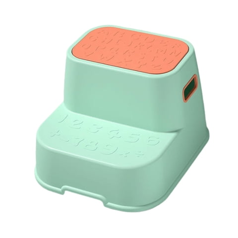 Magideal - Taburete Con Escalón, Taburete De Dos Escalones, Antideslizante, Estable, Ligero, Taburete Doble Para Niños Pequeños, Reposapiés Portátil, Para Lavabo Verde