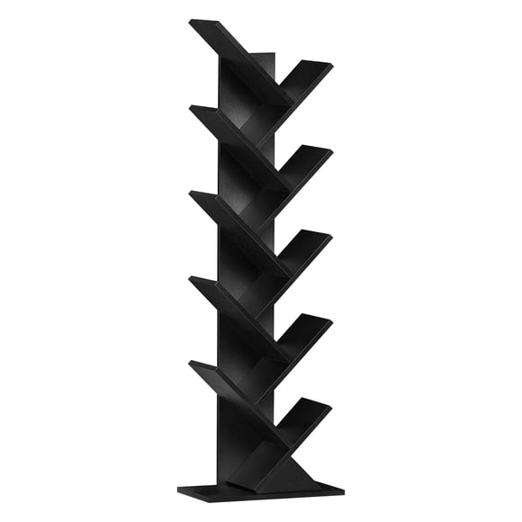 Bookshelf SHEEPAM - Estantería con forma de árbol (10 niveles), madera negra