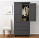 thumbnail image 2 of Closet "Armonía" de Madera Ropero Artesanal con Cajones y Barra - Gris Grafito - 90x50x180 cm, 2 of 2