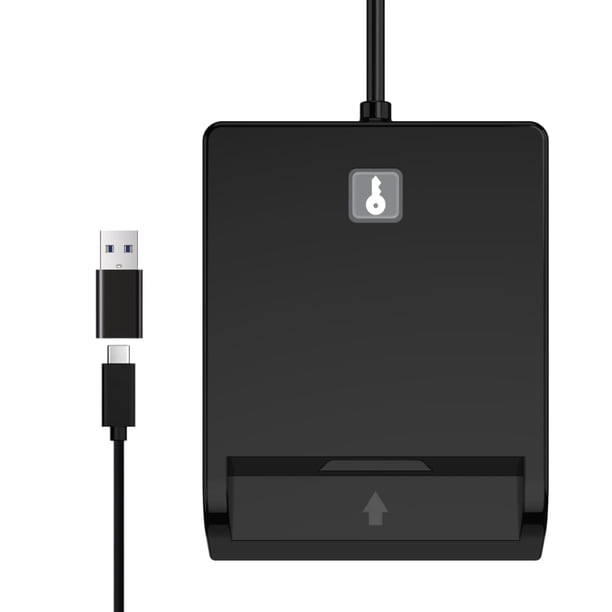 Lector de tarjetas inteligentes de contacto CAC Smart Card Cryptnox USB-C y A para Windows, Mac y Li