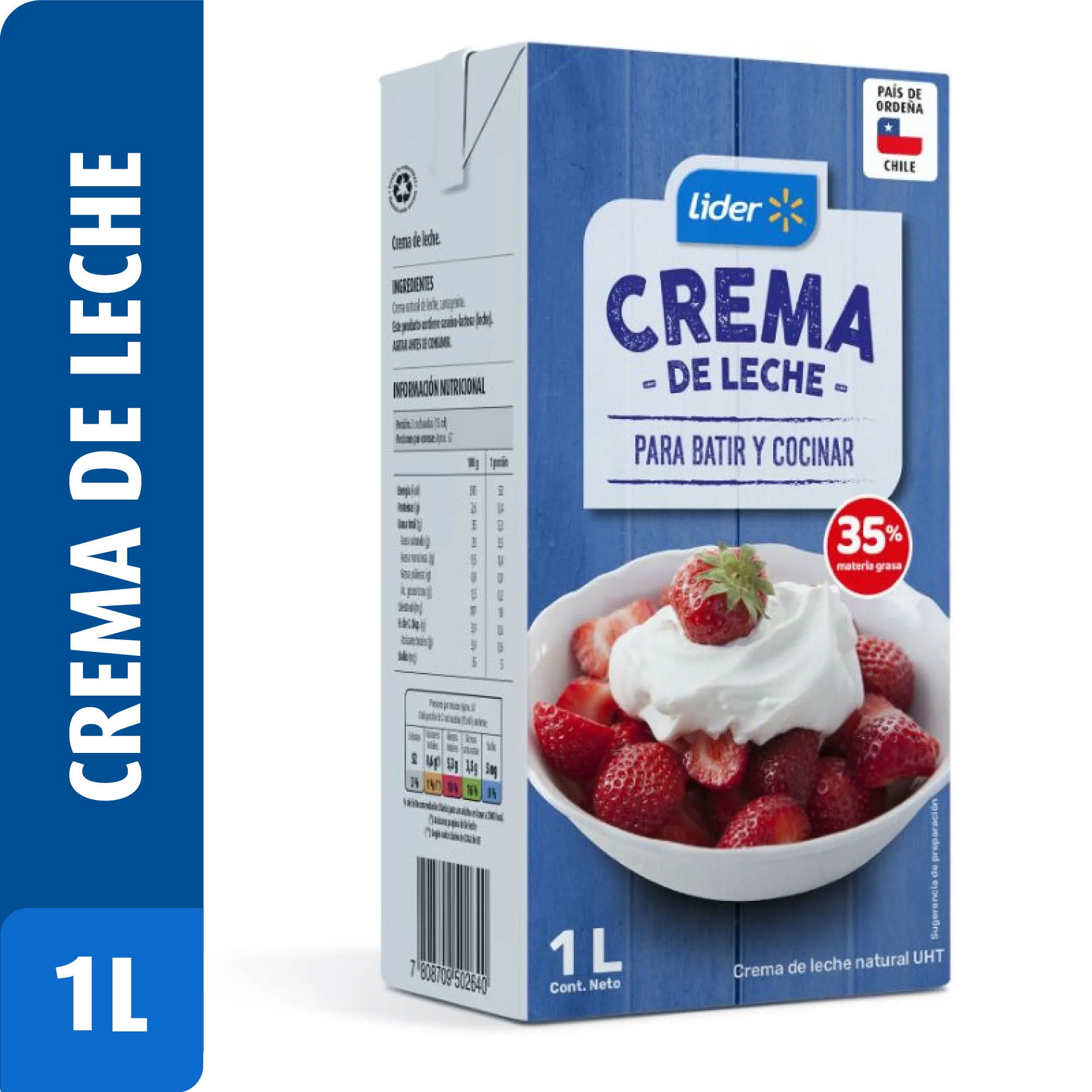 Crema De Leche Para Batir Y Cocinar 1 L Lider